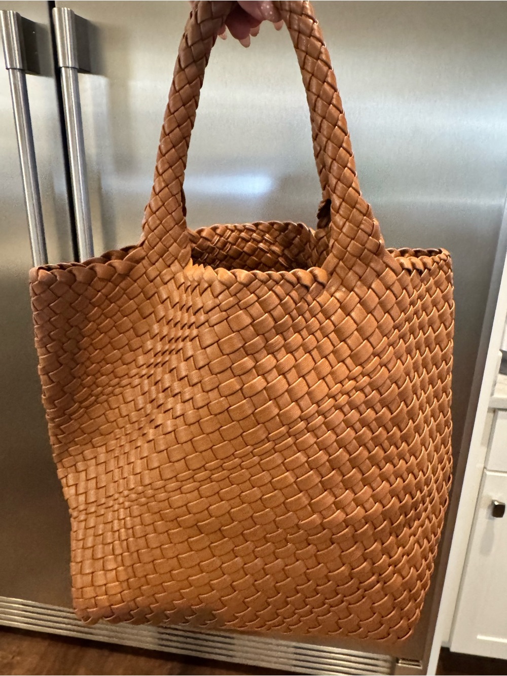 Amazon Woven Tote Bag in Cognac